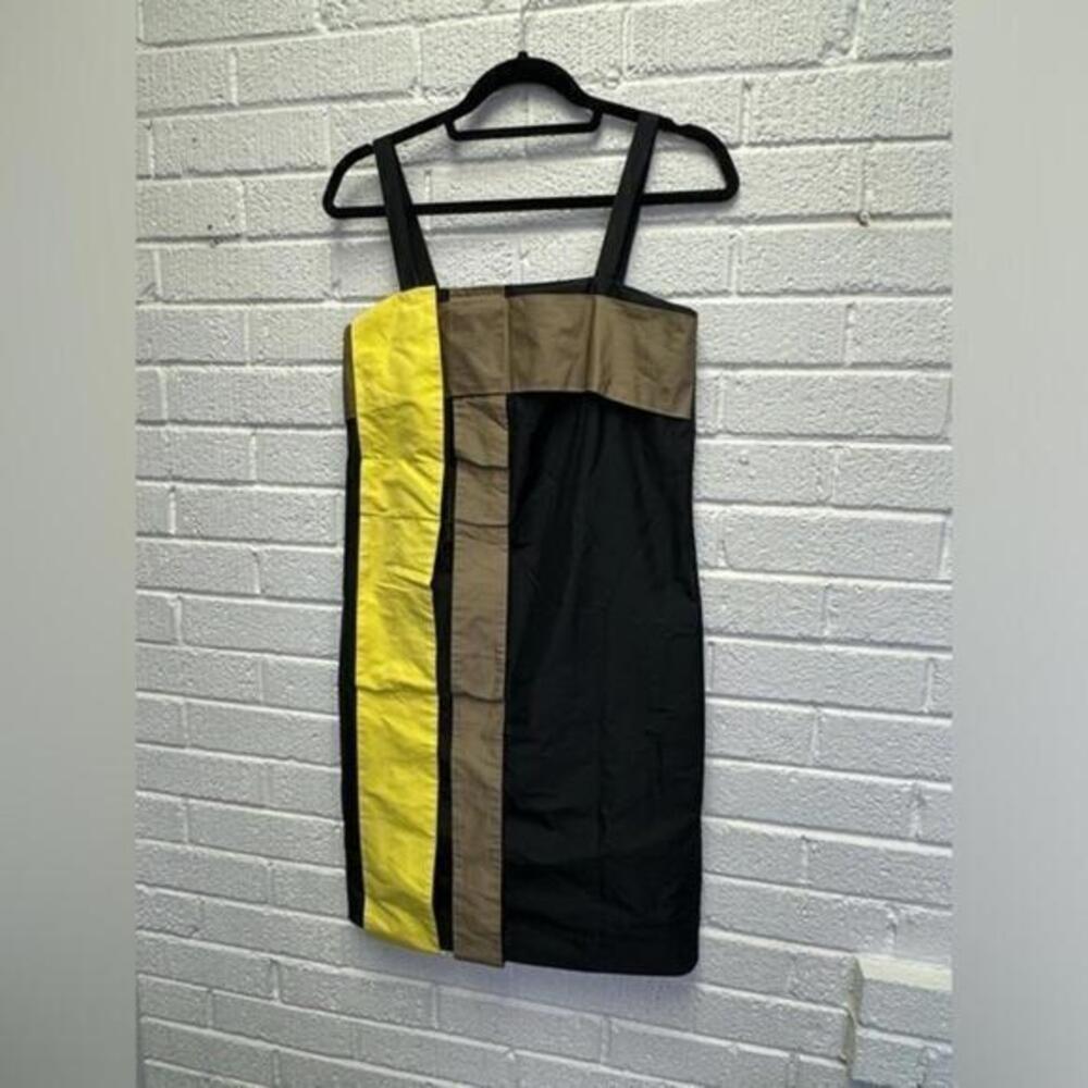 EUC Hugo Boss Colorblock Mini Dress - Black, Yellow, Tan